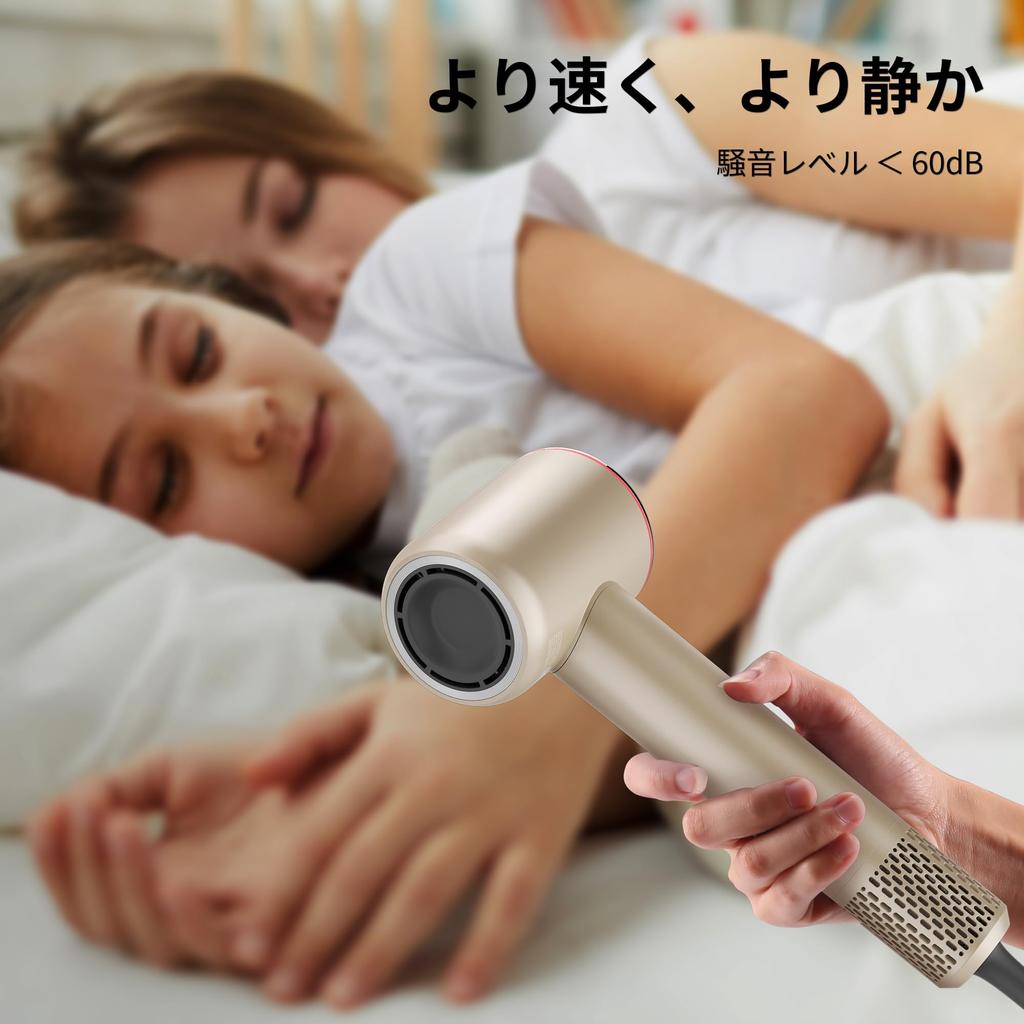 Hair large air quick 200 миллионов отрицательных потоков воздуха 60 дБ для волос, сертифицированный PSE фен, объем 23 м/с, сушка, ионы, ритм горячего/холодного воздуха, 3 уровня