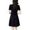 Summer New Slim New Chinese Buckle Small Black Dress Slim Elastic Meat Cover Dress