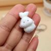 Stylish Rabbit Keychain Pendant Lovely Animal Shaped Keychains Flocking Keyring