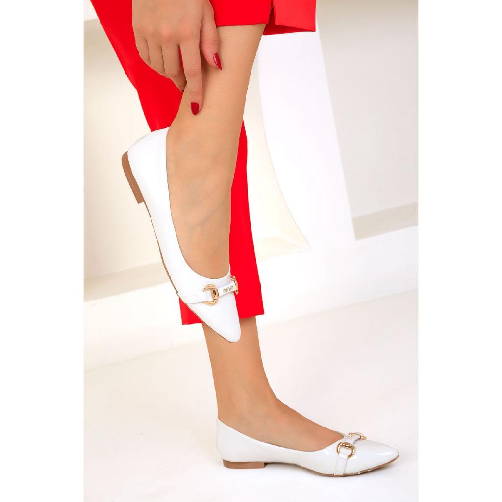 Claret Red Patent Leather Women's Ballerinas 19486