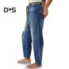 Women's Wide Leg Barrel Jeans Low Rise Drawstring Denim Ankle Pants Elastic Waist Stretchy Baggy Boyfriend Trouser