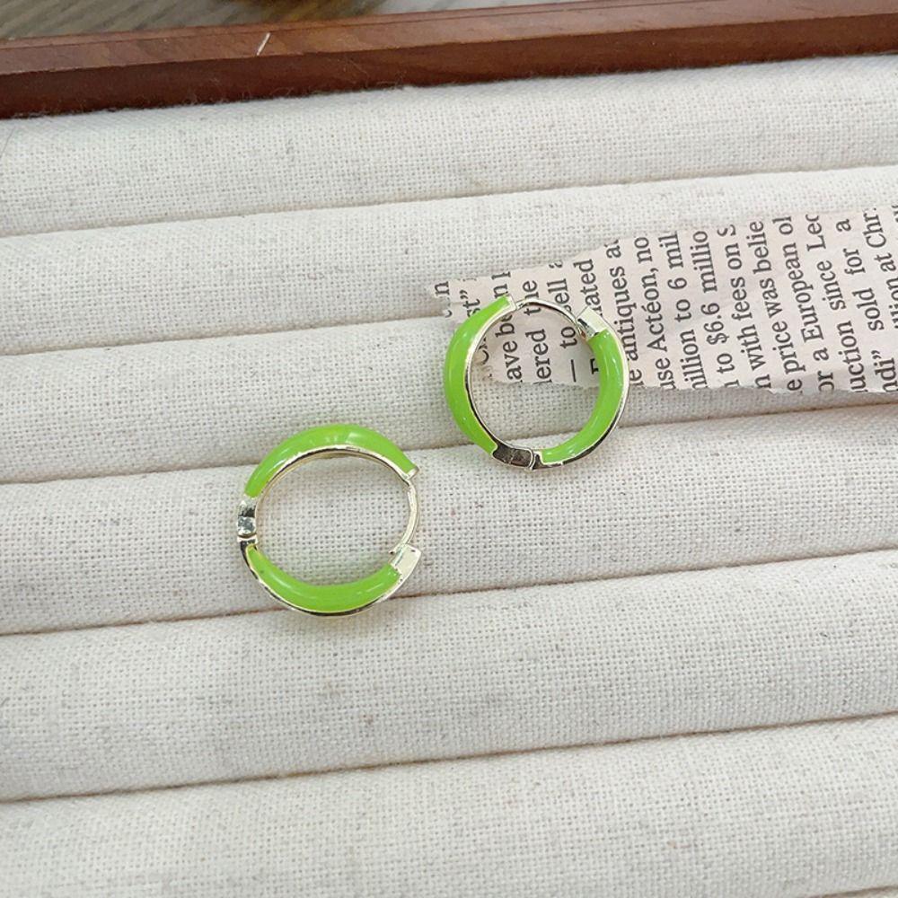 Цинк Цинковый сплав Эмаль Серьги-кольца Круглые серьги-кольца Винтажные серьги с капающим маслом Вечеринка
