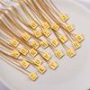 Gold Square Letter Necklace - Luxury English Alphabet Pendant On Clavicle Chain