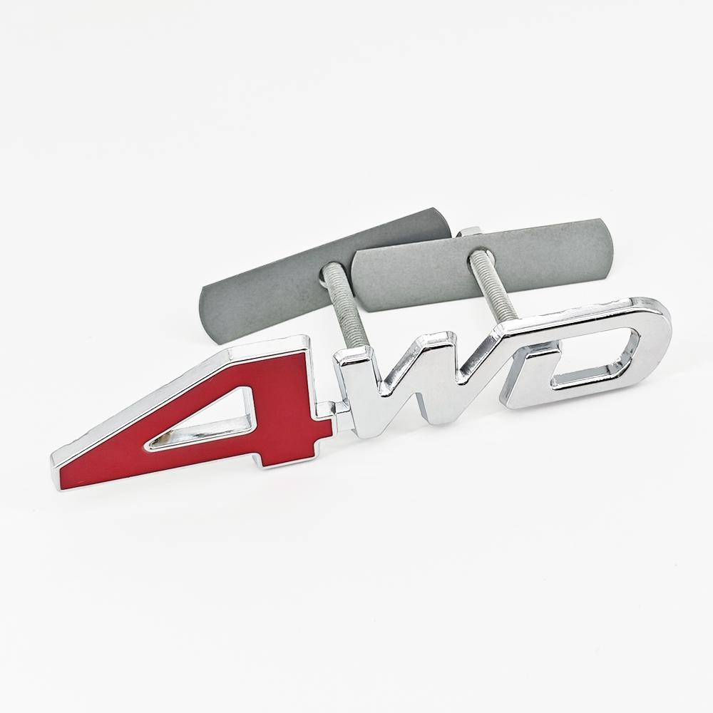 3D Metal 4WD Logo Letters Grill Emblem Badge Fender Car Trunk Sticker Decal For Honda Suzuki CRV Accord Civic Toyota Accessories air256