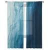Ocean Beach Gradient Waves Sheer Curtains Modern Gauze Curtain for Living Room Bedroom Voile Yarn Curtains