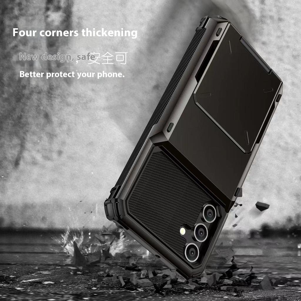Чехол для Samsung Galaxy A56 5G PC+TPU Двухслойная Задняя Крышка для Телефона с Держателем для Карт