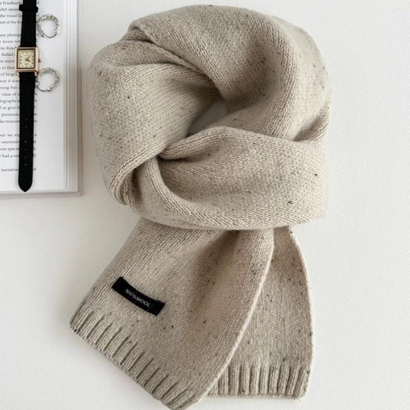 Шарф из чистой шерсти универсального цвета однотонный в корейском стиле для пары осенне-зимний теплый шарф унисекс