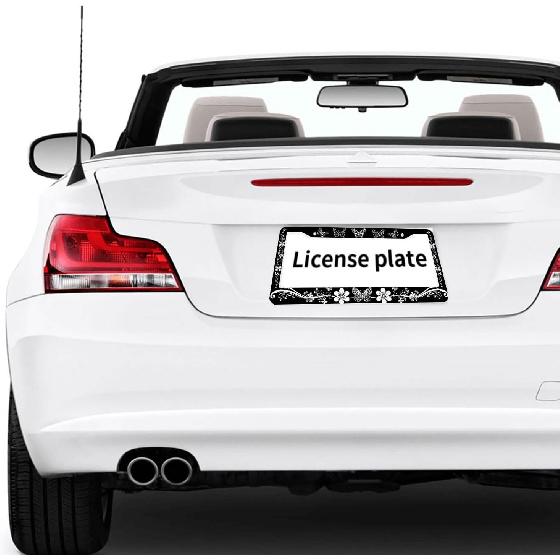 Butterfly License Plate Frame Beautiful Butterflies Flower License Plate Personalise Stainless Steel Metal Car Plates Funny License Plate Frames