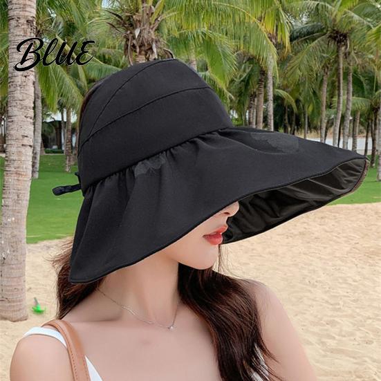 Sunshade Hat for Face Protection Women Sun Bucket Hat Wide Brim Summer Foldable Beach with UV Cap Breathable Outdoor Travel Comfortable Hiking