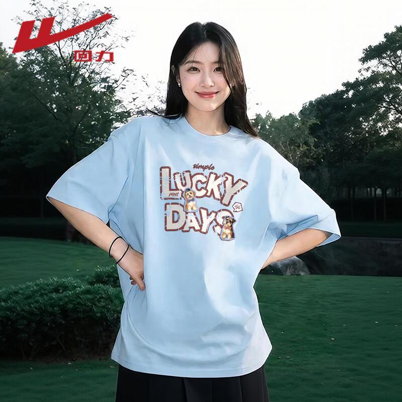 Warrior Women's Crew Neck Pure Cotton T-Shirt with American Twin Dog Design