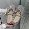 Модные Роскошные Хрустальные Стразы Сетка Балетки Женские Дизайнерские Туфли Мэри Джейн с Клепками и Сеткой Летние Ажурные Лоферы для Женщин