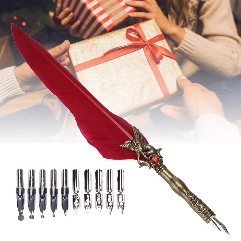 Stainless Steel Feather Quill Feather Shaft Vintage Signature Pen Thing Collection