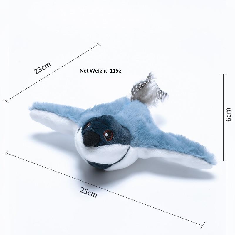 Electric Simulated Bird Cat Toy with Realistic Sound Touch Activated USB Rechargeable Bird Toy with Catnip Bag for Cats