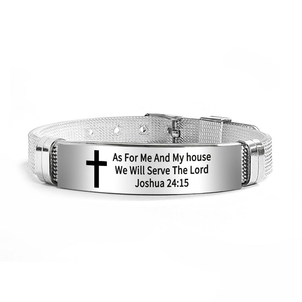 Stainless Steel/PVC Family Friendship Bracelet Adjustable Bible Verse Bracelet Faith Gifts