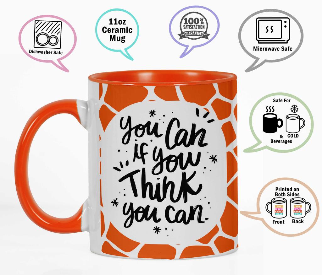 Inkdotpot Вы можете, если думаете, что можете Керамическая кружка для кофе на 11 унций Вдохновляющие цитаты Сотрудник Начальник Коллеги День рождения