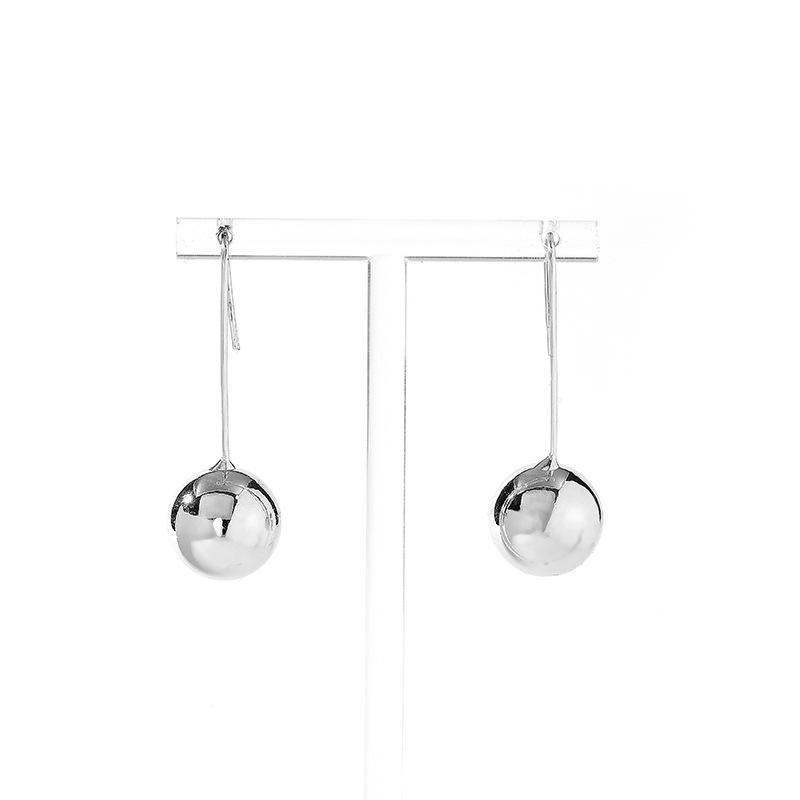 2023 Minimalist Geometric Earrings: European & American Niche Style with Round Bead Ear Hooks