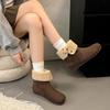 Two Wearing Warm Snow Boots Women's Winter French Women's Mori Retro Plush Short Boots Versatile Plush New Cotton Shoes