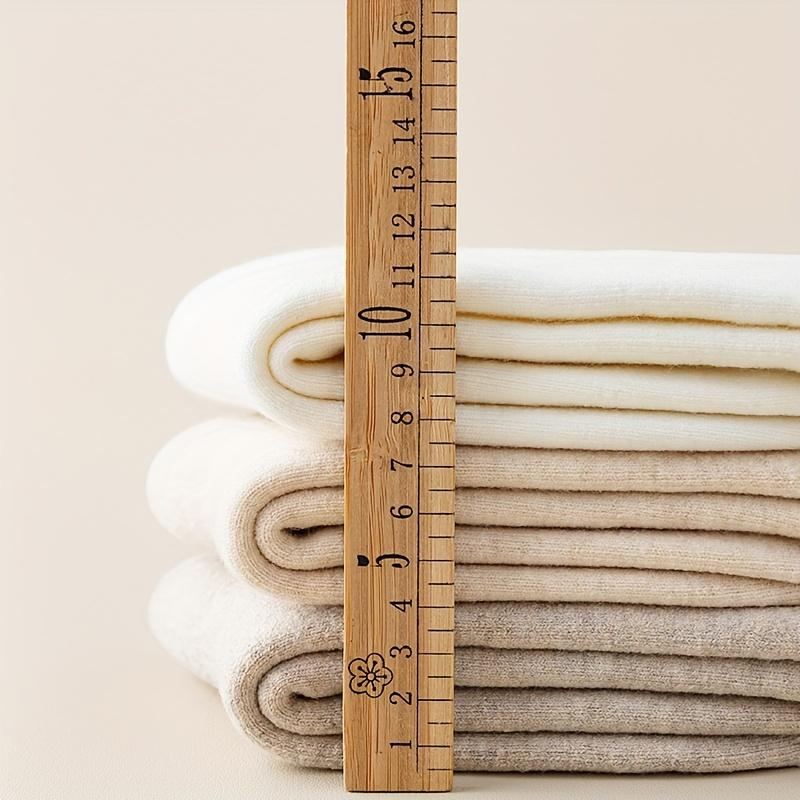 3 Pairs Solid Fleece Lined Calf Socks, Thickened & Warm Long Socks For Fall & Winter, Women's Stockings & Hosiery