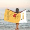 1pc Winnie4 Beach Towel with Custom Name, Beach/Swimming/Bath/Picnic/Camping Towel, Suitable for Seaside Beaches