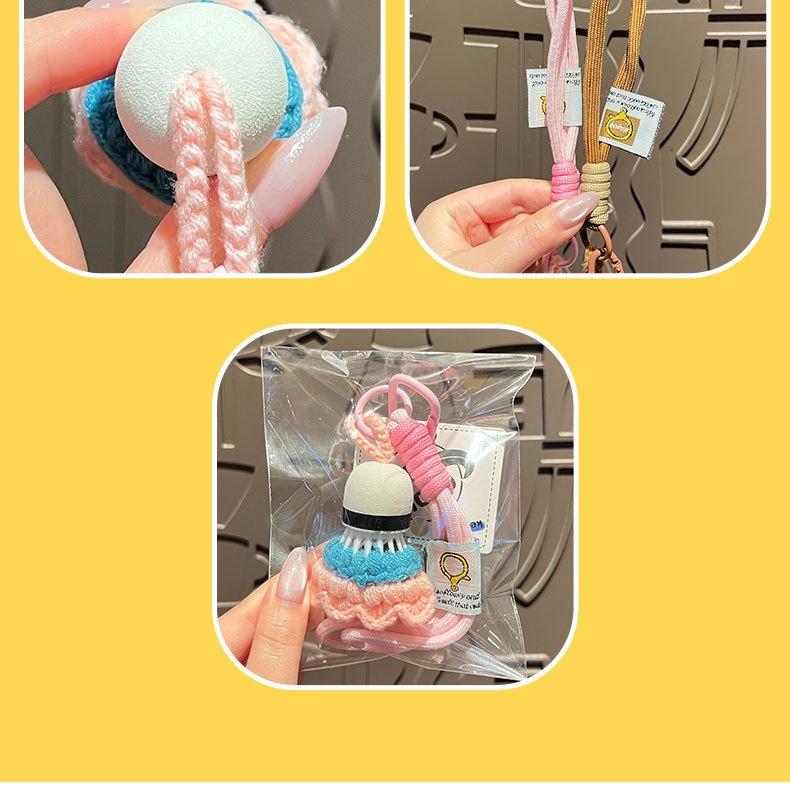 Милый брелок для бадминтона крючком, ручная работа, подвеска-челнок с плетеным шнуром