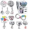 Hot Sales 925 Sterling Copper Love Bouquet Colorful Balloons Fit Original Pantaro Charms Bracelet DIY Zircon Mother's Day Gifts