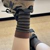 Korean Contrasting Striped Socks Medium Tube Socks Tide Internet Celebrity Stacking Socks Literary Retro Pure Cotton Stockings