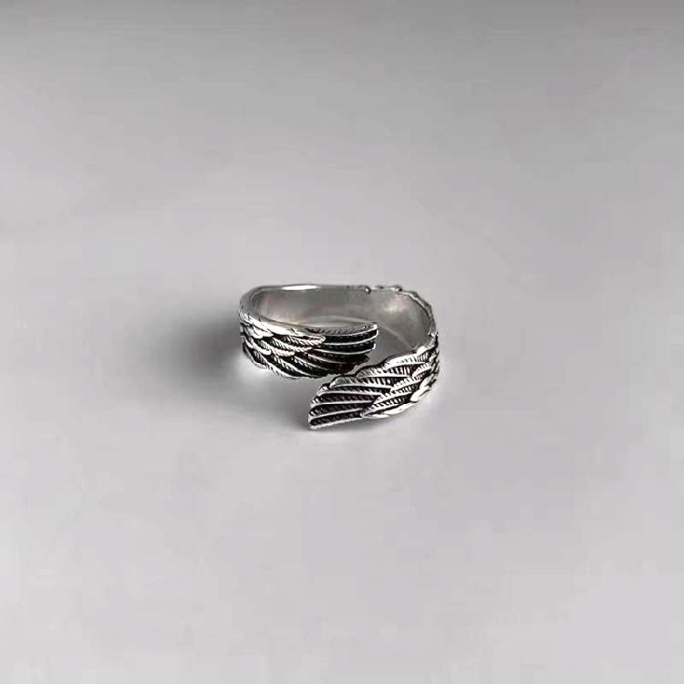 Минималистичные Кольца с Узором из Перьев Серебристый Тон Регулируемые Украшения Ретро Стиль Унисекс Подарки для Особых Моментов Ношение