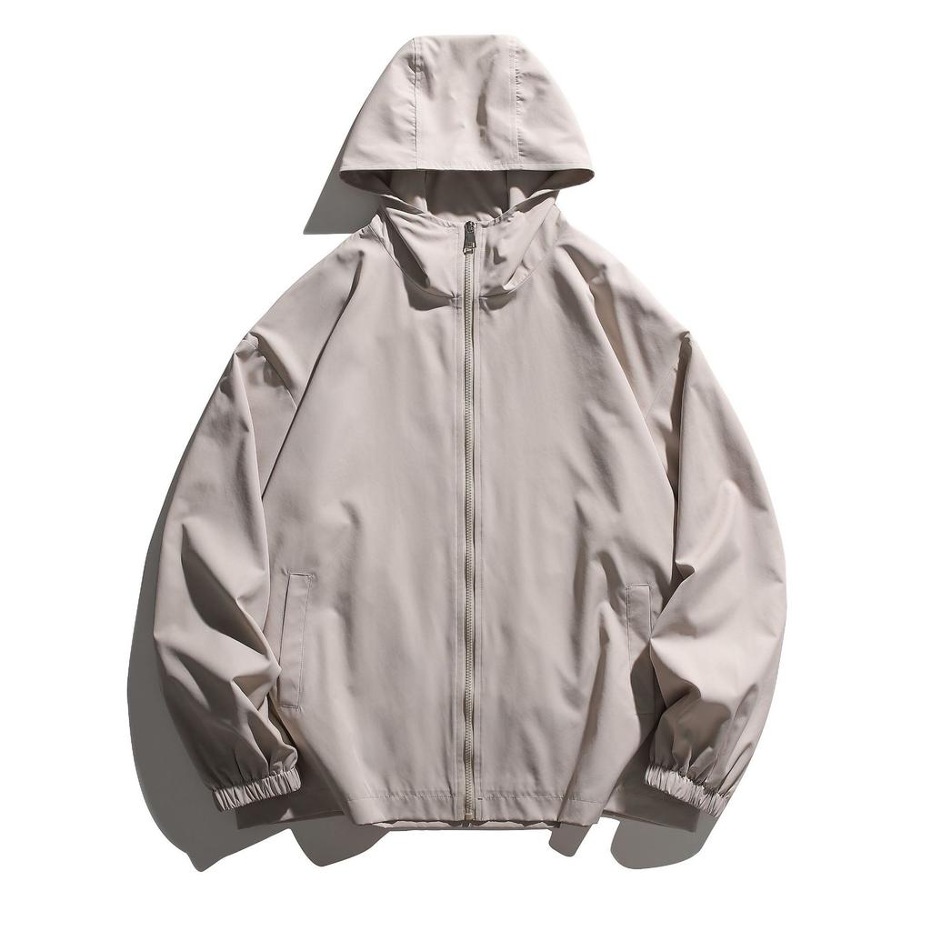 Hooded Jacket Men's Autumn Simple Loose Solid Color Windproof Jacket Couple Fashion Versatile Multi-color Coat