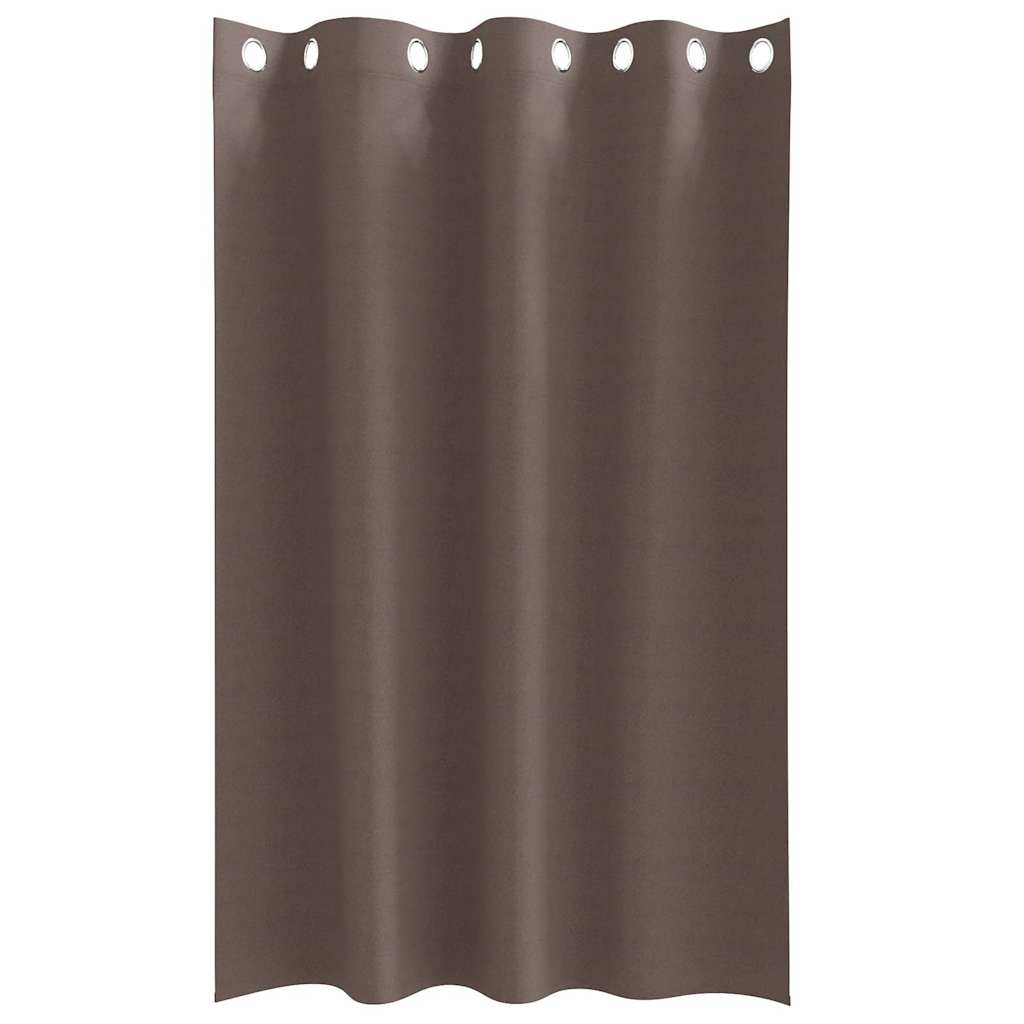 Blackout Curtains with Rings 2 pcs Dark Brown