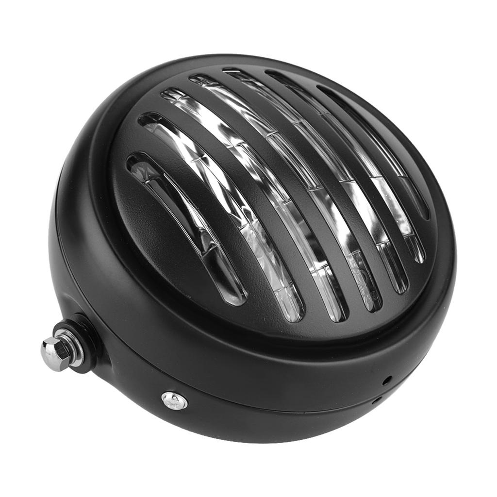 Мотоцикл Ретро Черный Накладка на решетку Hdlamp Передняя Hdlight Желтая линза