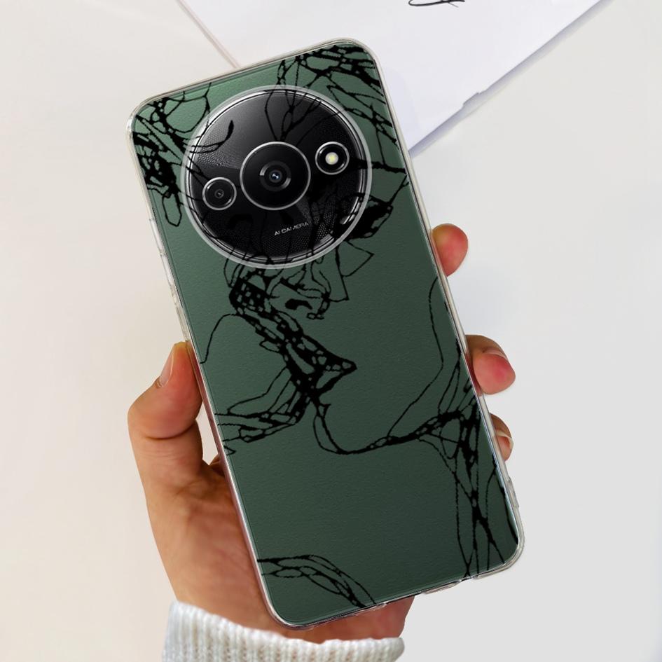 For Funda Xiaomi Redmi A3 Case 2024 Fashion Flower Transparent Silicone Soft TPU Phone Case For Xiomi Redmi A3 RedmiA3 4G Covers