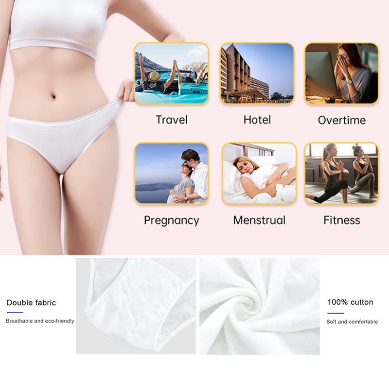 50% off Discount 100% Cotton Eco-friendly Healthy Breathable Underwear White Panties for Teen Girl Women Lady