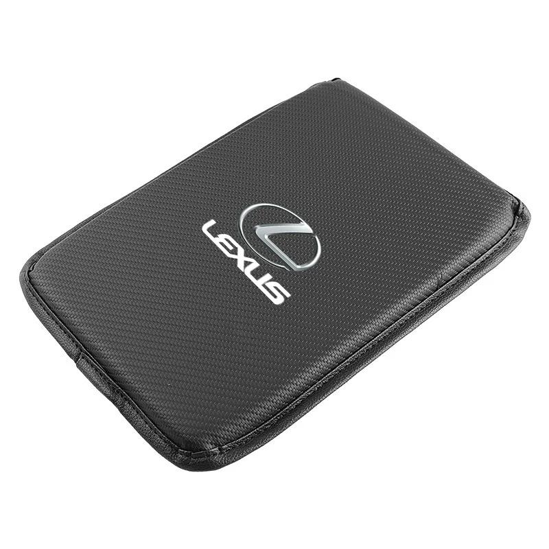 Carbon Fiber Leather Car Console Box Pad Car Armrest Cushion Cover For Lexus RX 300 IS 250 300 GX 400 460 UX 200 NX LX GS ES