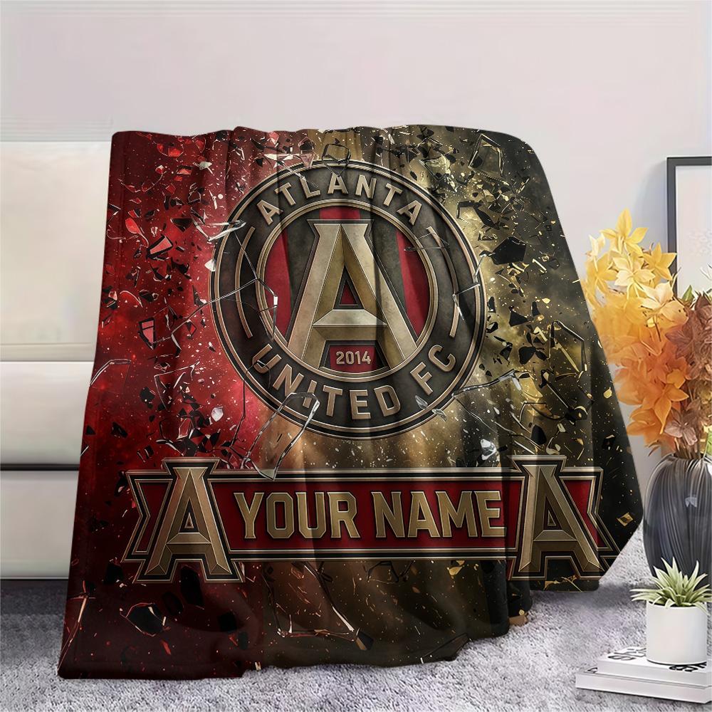 Custom Name Atlanta United FC2 Flannel Blanket, High quality Comfortable for All Seasons, Home Decor, Warmth and Comfort