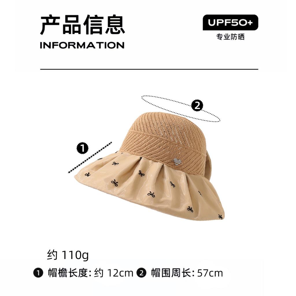 Летняя цветная клеевая шляпа-бант от солнца с большими полями, женская, защита от солнца и УФ-излучения, шляпа от солнца, для путешествий на открытом воздухе, шляпа с открытым верхом