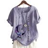 Women's Fashionable Round Neck Short Sleeve Top with Popular Floral Pattern in 11 Colors