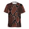 Fashion Snake Skin Pattern 3D Digital Printing T-shirt Men's Animal Skin Pattern Round Neck T-shirts Street Short Sleeved