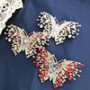 Korean Retro Butterfly Brooch: Creative Colorful Rhinestone Insect Pin for Clothing.