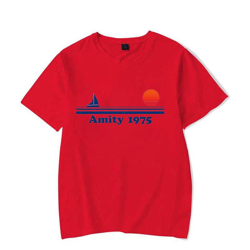 Amity 1975 - Jaws Retro Print Tshirt Men Creativity Sweat Clothing Fashion Tee Clothes T Shirts Breathable T-Shirts Man Women
