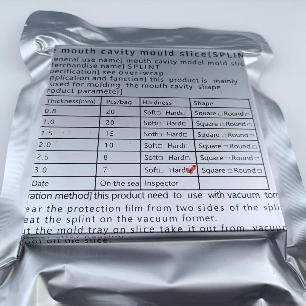 1 упаковка стоматологической фольги для вакуумного формования квадратный ортодонтический фиксатор для шины стоматологическая лаборатория термоформовочный материал