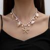 Bohemian Summer Beach Shell Necklace Bracelet Women's Imitation Pearl Starfish Conch Jewelry