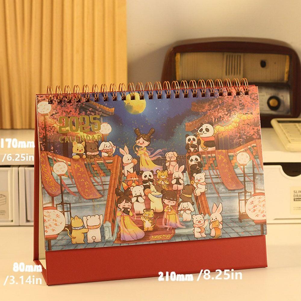 Schedule Standing Flip Calendar Ancient Style Desktop Monthly Calendar Home Office Supplies