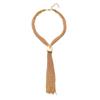 ZA Trendy Punk Metal Tassel Pendant Necklace for Women - High-End Jewelry