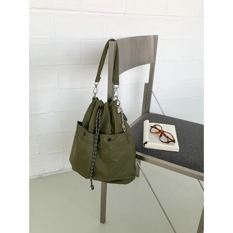 Новая сумка-ведро на кулиске женская сумка через плечо нейлоновая сумка-тоут большой вместимости женская повседневная сумка на плечо в стиле ленивый ветер женская