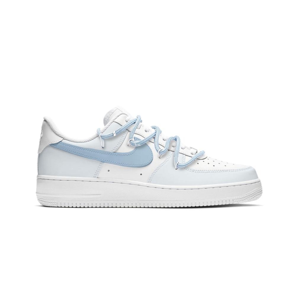 Nike Air Force 1 Leather Cushioning Abrasion Resistant Low top Skateboard Shoes Unisex Sky Blue CW2288-111(team1104-)