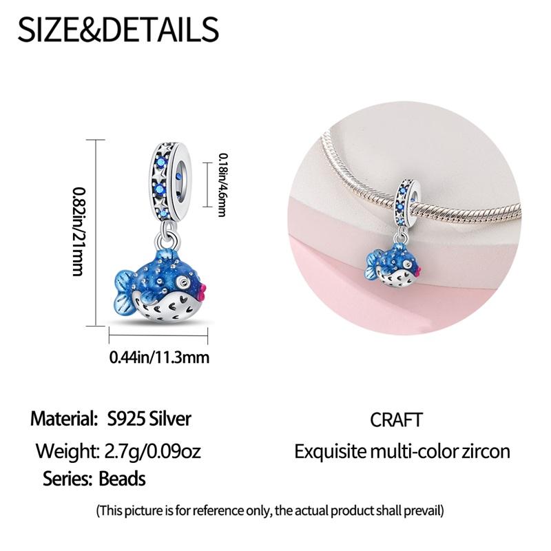 Blue Series Copper Turtle,Whale & Seahorse Dangle Charm Fits Bracelet Kids Ocean Jewelry Accessories