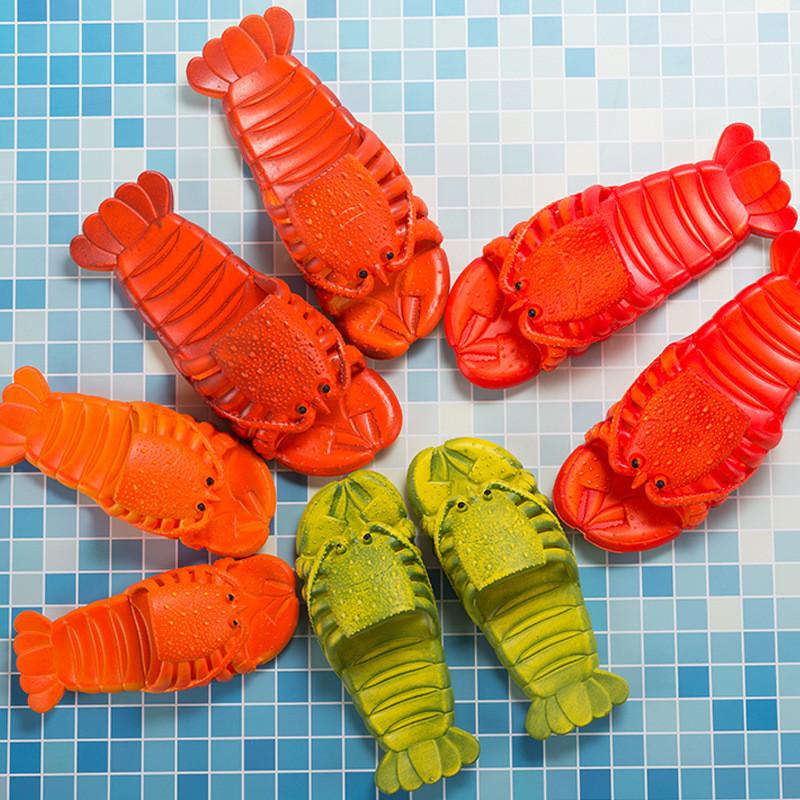 Little Lobster Beach Slippers With Breathable Pvc For Kids And Couples Comfort
