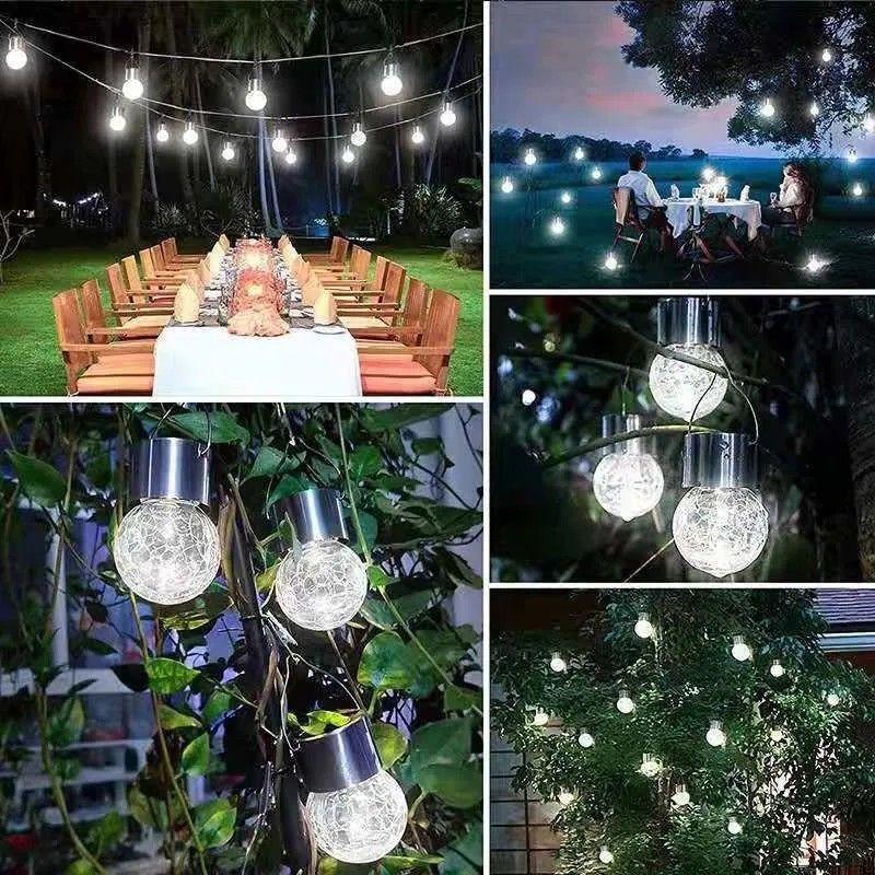 Outdoor Waterproof Solar Crackle Hanging Light for Festival and Garden Decoration