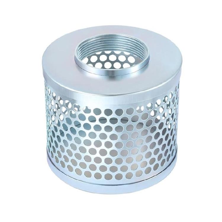 Pump Suction Filter Basket With NPT Female Thread Carbon Plated Steel Mesh Block Debris Effectively for Solids Reduction