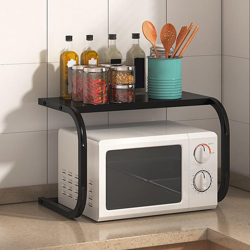Кухонная полка для духовки Бытовая многоярусная стойка для хранения Органайзер Полка Металлический кронштейн Большая вместимость Микроволновая полка